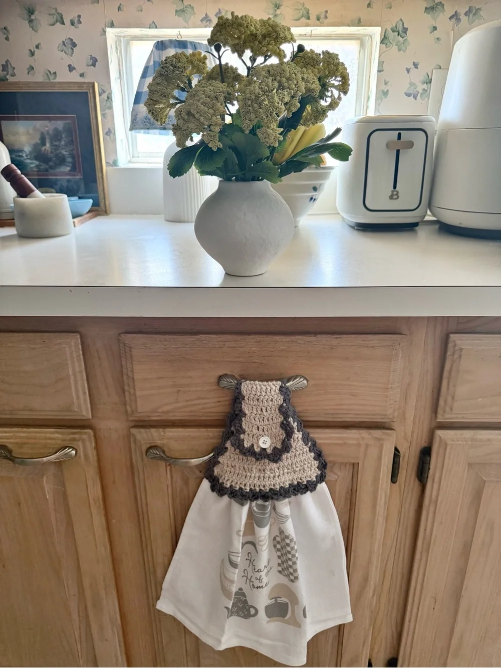 Handmade Crochet Top Kitchen Towel - 